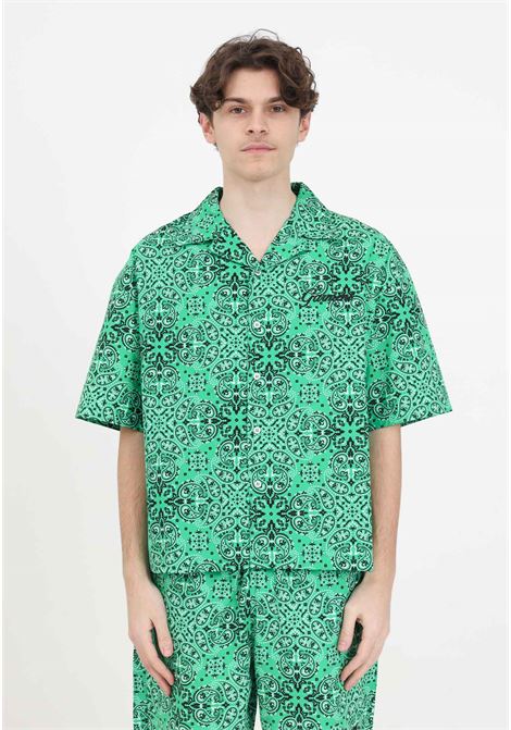 Men's and women's shirt with short sleeves and green pattern GARMENT WORKSHOP | S4GMUASI041923